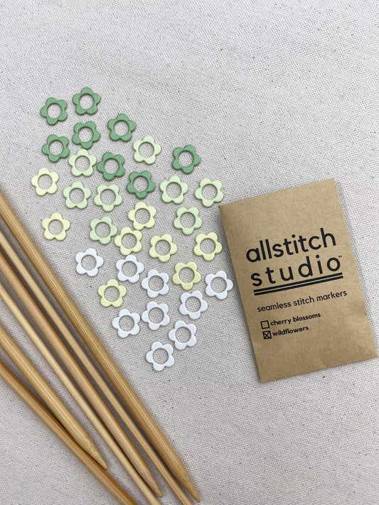 Lg Wildflower Stitch Markers - Allstitch Studio