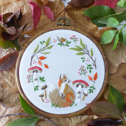 Autumn Fox 6" Embroidery Kit