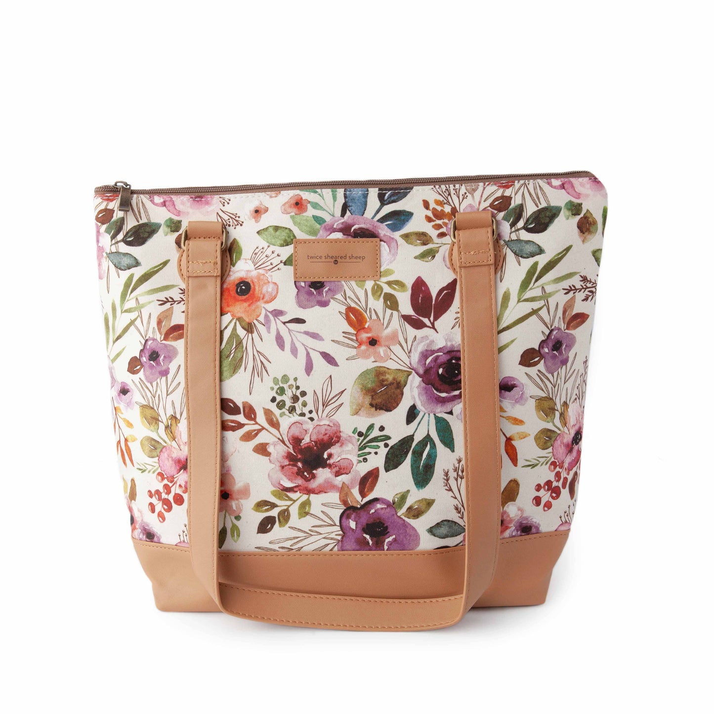 Spring Floral Mega Trinity Bag – Large Zippered Knitting Project Bag
