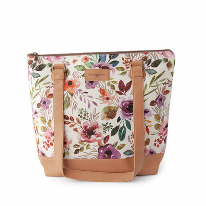 Spring Floral Mega Trinity Bag – Large Zippered Knitting Project Bag