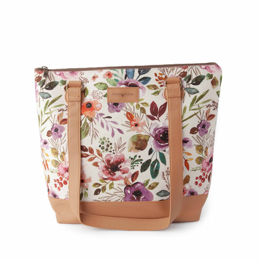Spring Floral Mega Trinity Bag – Large Zippered Knitting Project Bag