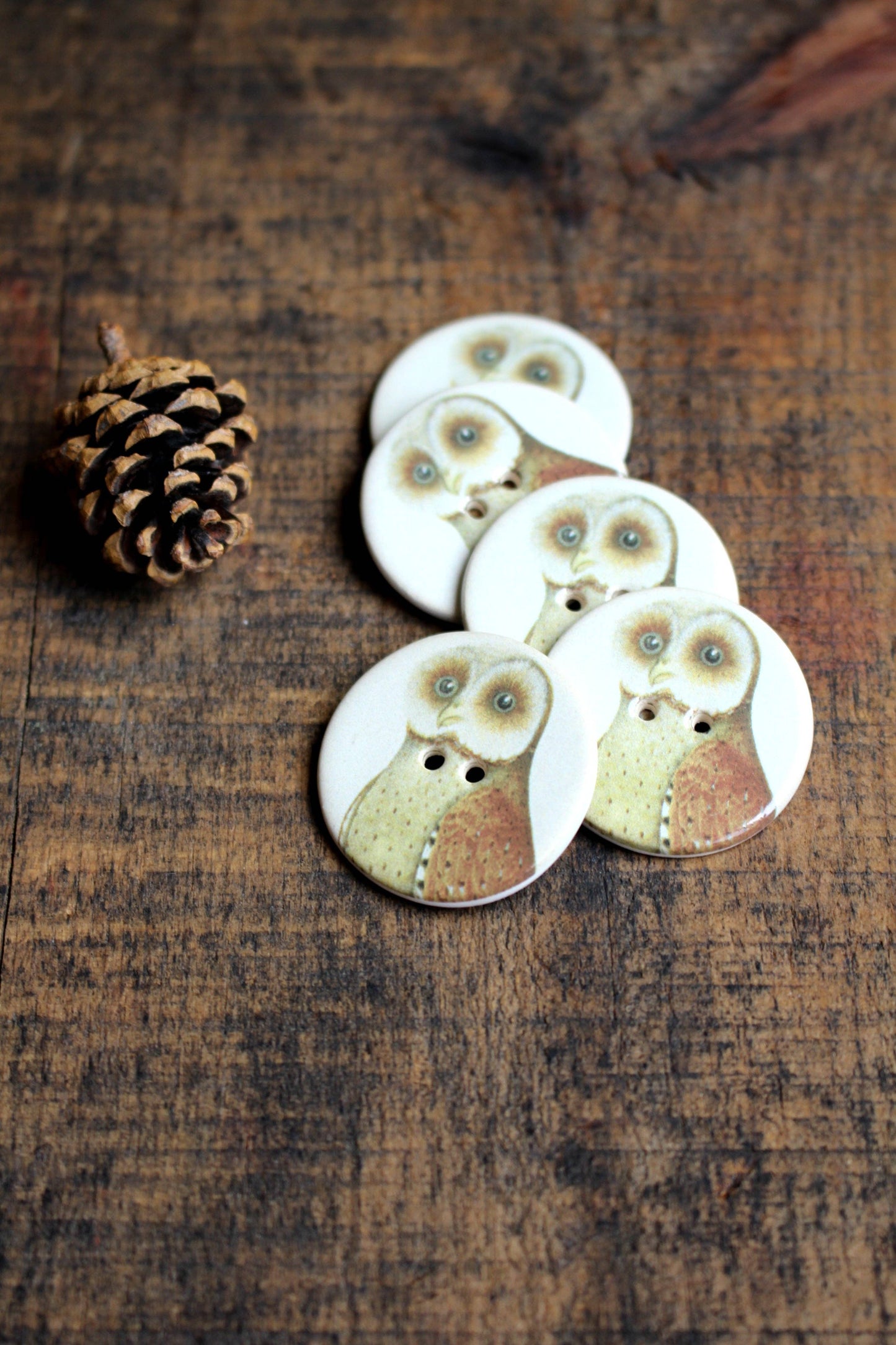 Ceramic Buttons Handmade - Flying Friends