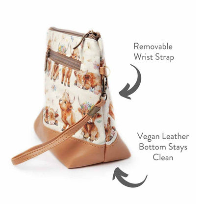 Maisy the Highland Cow Mini Trini Bag – Small Zippered Sock Project Bag
