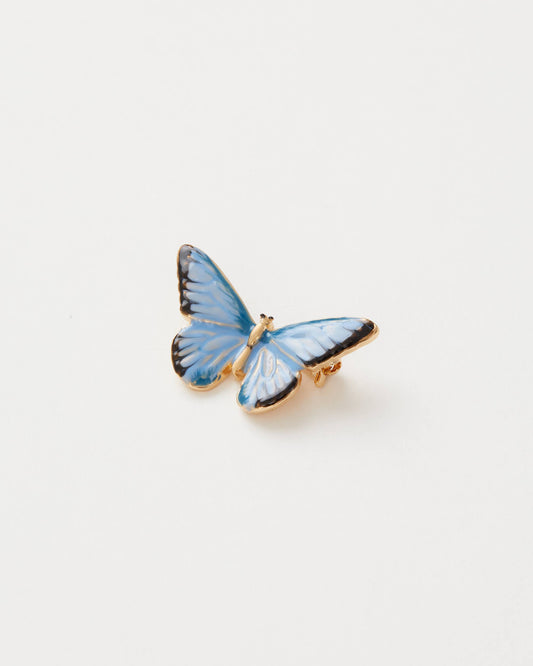 FABLE Enamel Blue Butterfly Brooch: Matchbox - Perfect for gifting