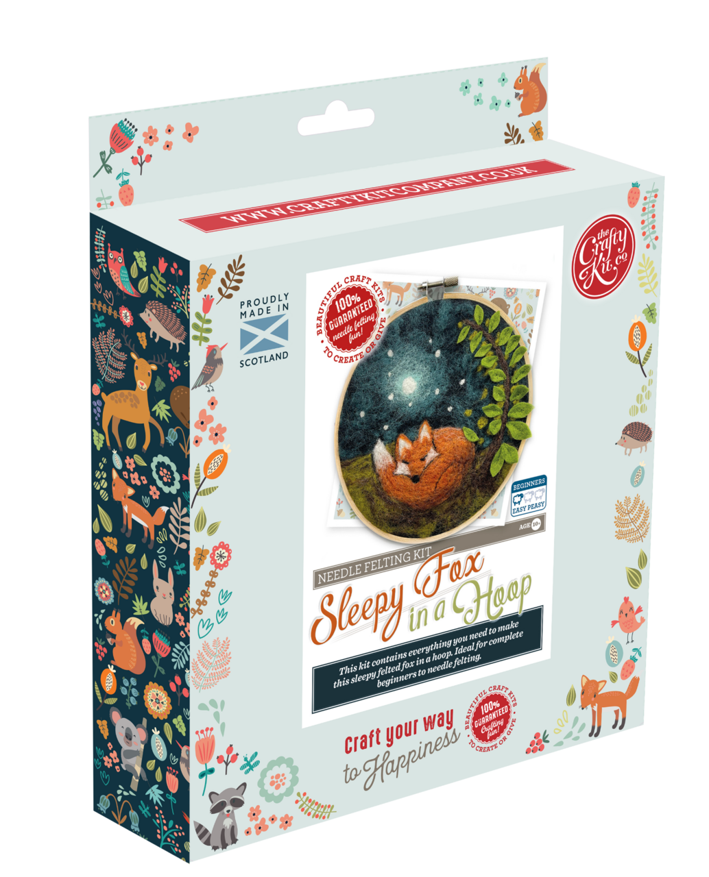 Sleepy Fox in a Hoop: Paint with Wool Needle Felt Craft Kit