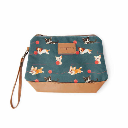Cats & Dogs - Mini Trini Bag – Small Zippered Sock Project Bag