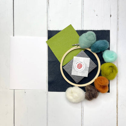Sleepy Fox in a Hoop: Paint with Wool Needle Felt Craft Kit