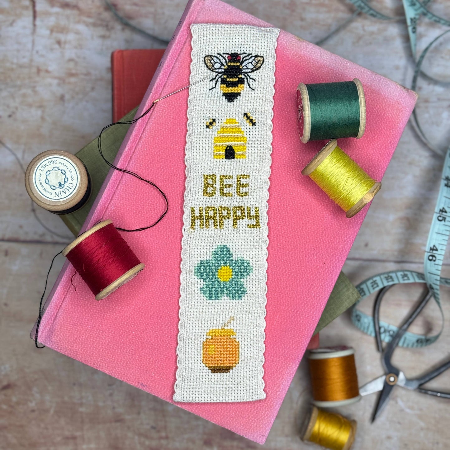 Honey Bee Bookmark Cross Stitch Kit - Crafty Kit Co.