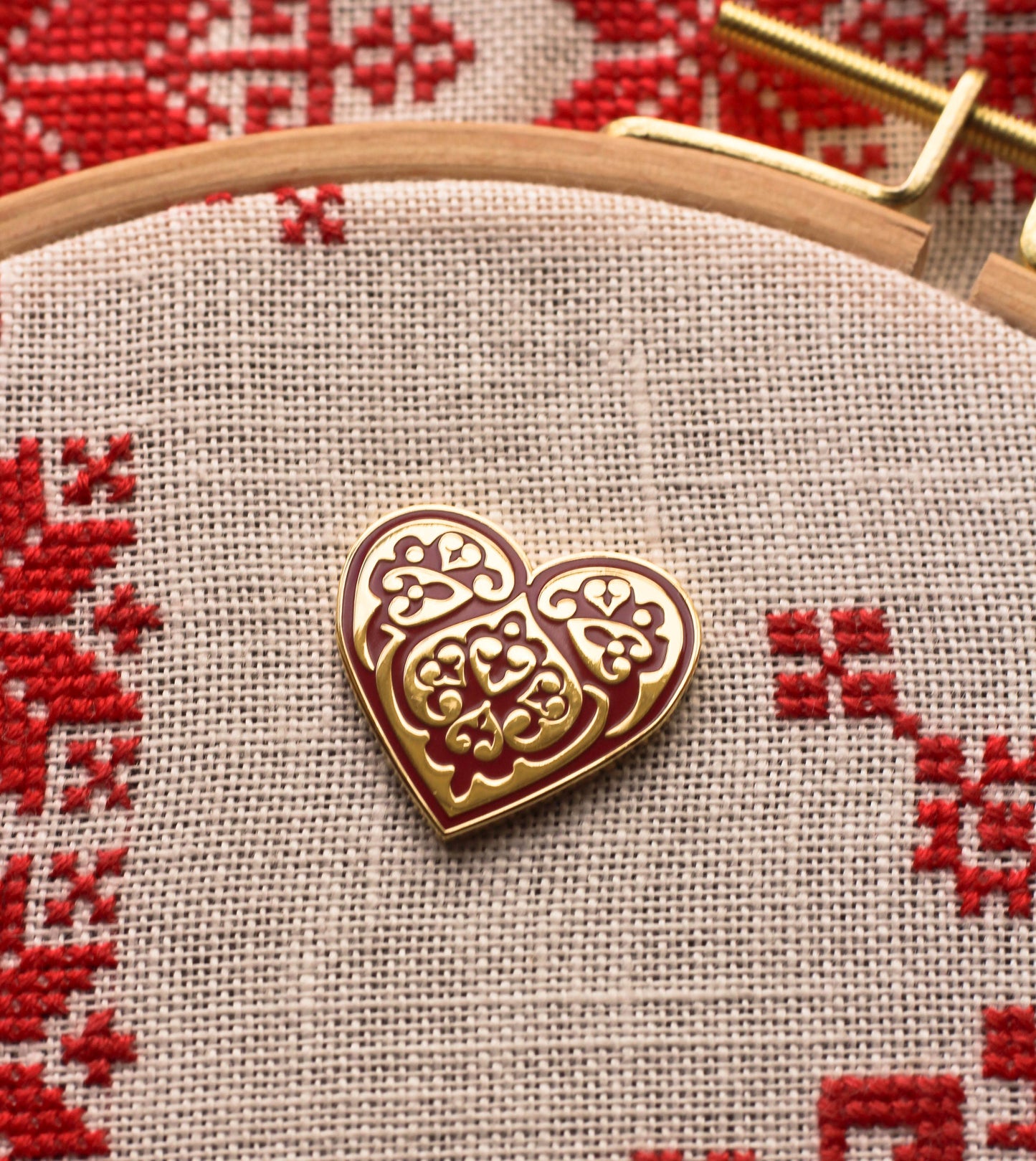 Byzantine Rose Needle Minder - Avlea Folk Embroidery