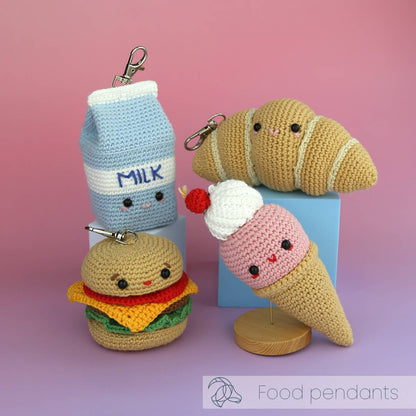 Hamburger Bag Charm - DIY Crochet Kit
