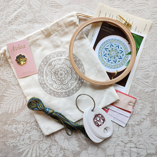 Myra Medallion Small Workbag Kit - Avlea Embroidery