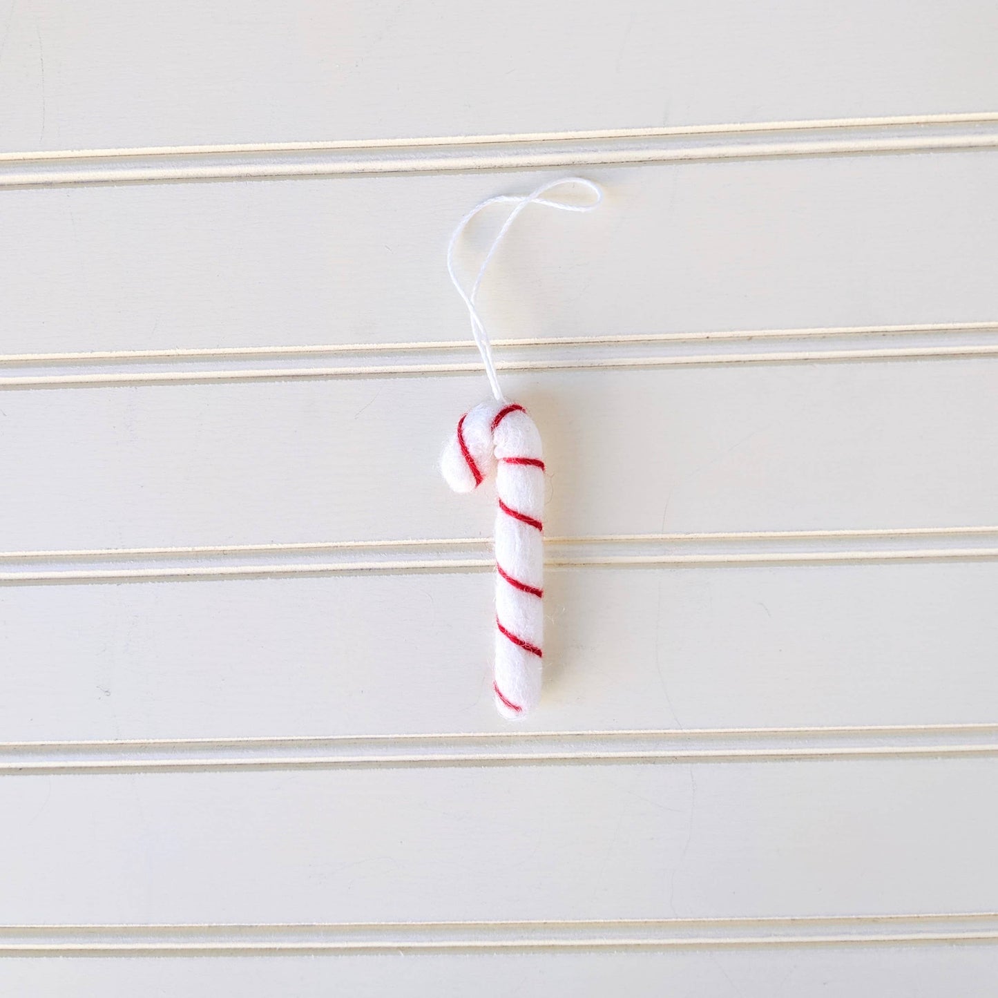 Candy Cane Holiday Eco Wool Ornament - Classic