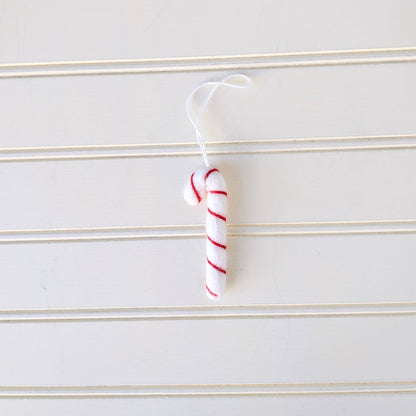 Candy Cane Holiday Eco Wool Ornament - Classic