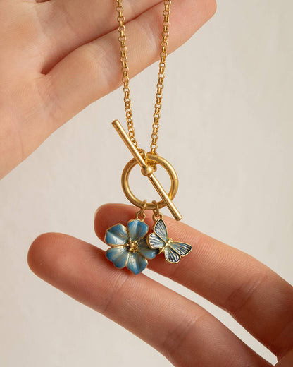 FABLE Forget Me Not Charm Toggle Necklace