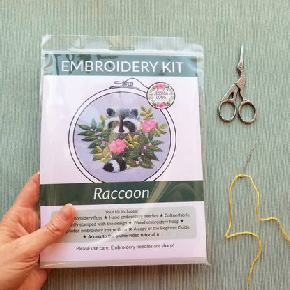 Raccoon Hand Embroidery Kit - Jessica Long