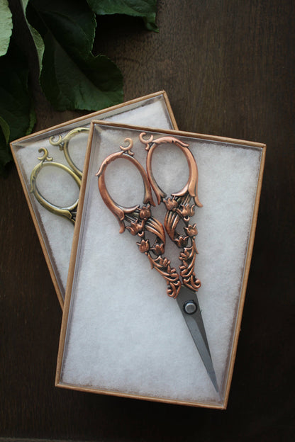 Tulip Garden Embroidery Scissors - Antique Copper