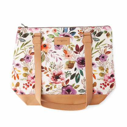 Spring Floral Mega Trinity Bag – Large Zippered Knitting Project Bag