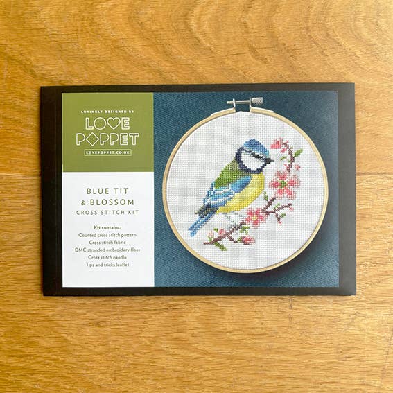 Blue Tit & Blossom - Cross Stitch Kit