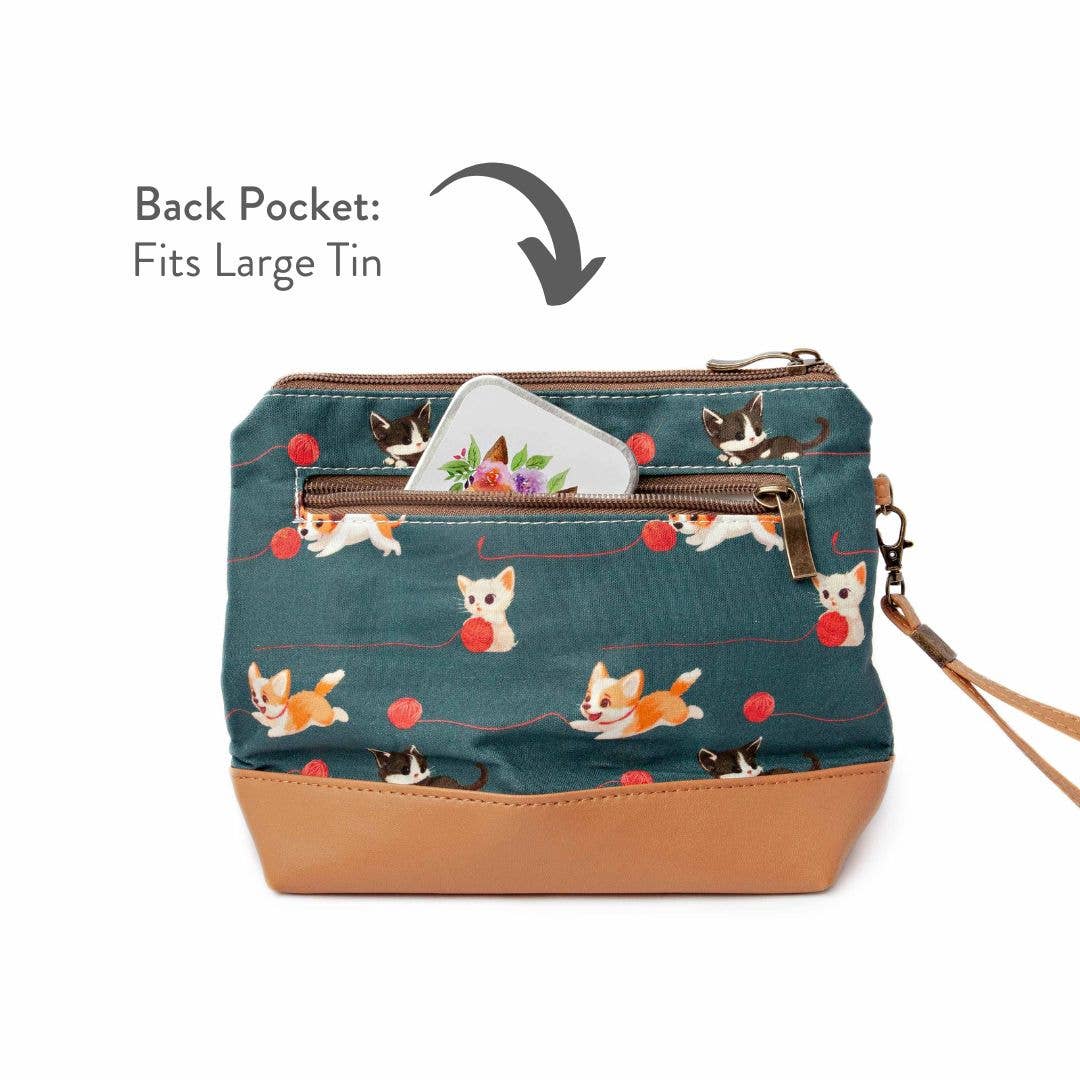 Cats & Dogs - Mini Trini Bag – Small Zippered Sock Project Bag