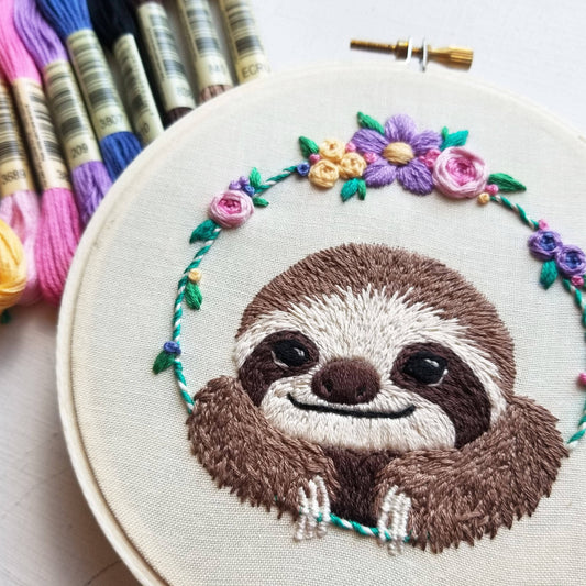 Smiling Sloth Embroidery Kit - Jessica Long