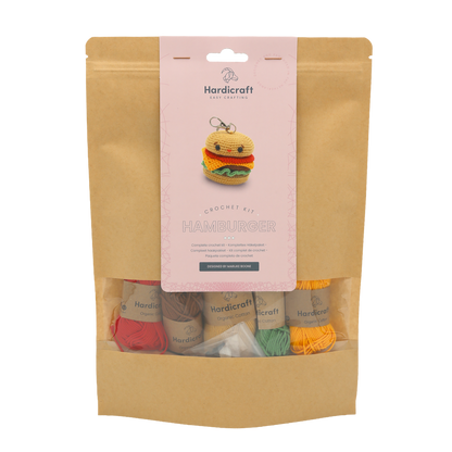 Hamburger Bag Charm - DIY Crochet Kit