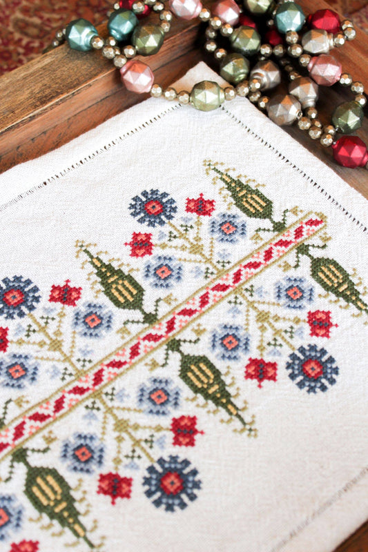 Delphian Cornflower Cross Stitch kit - Avlea Folk Embroidery