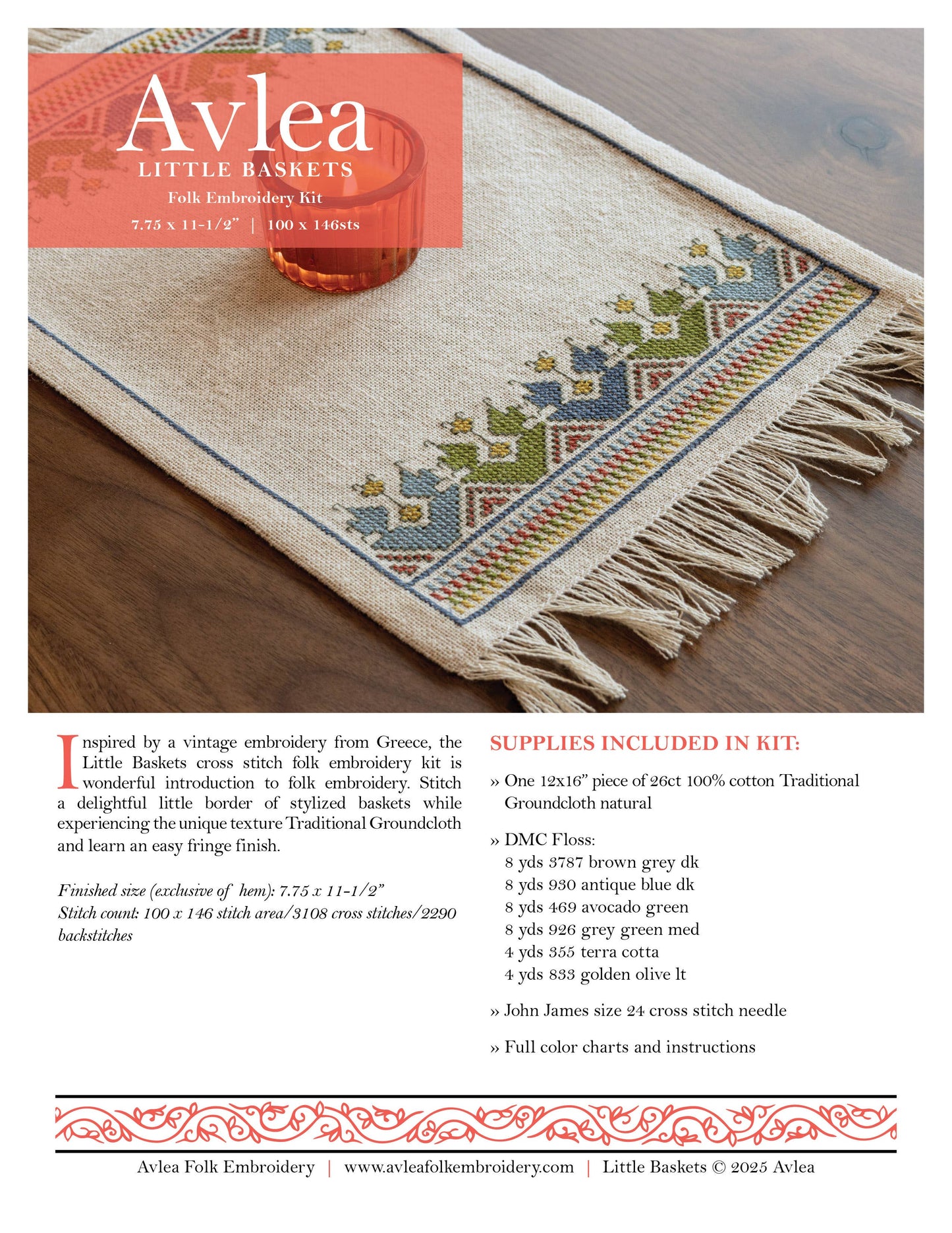 Little Baskets Cross stitch kit