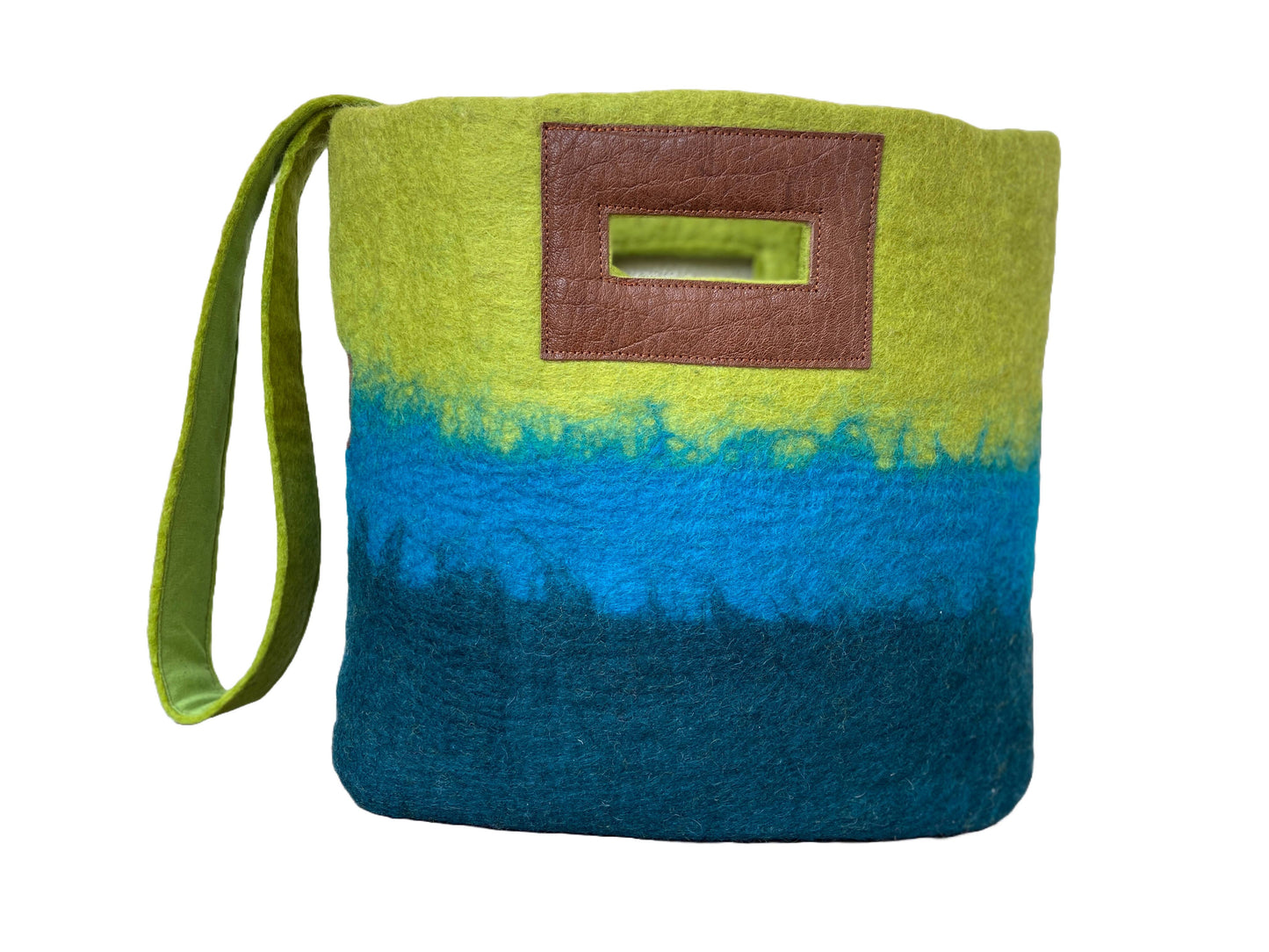 Fibres of Life Felt & Leather Ombre Tote Bag