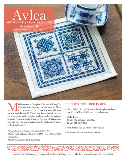 Mediterranean Sampler Cross stitch kit