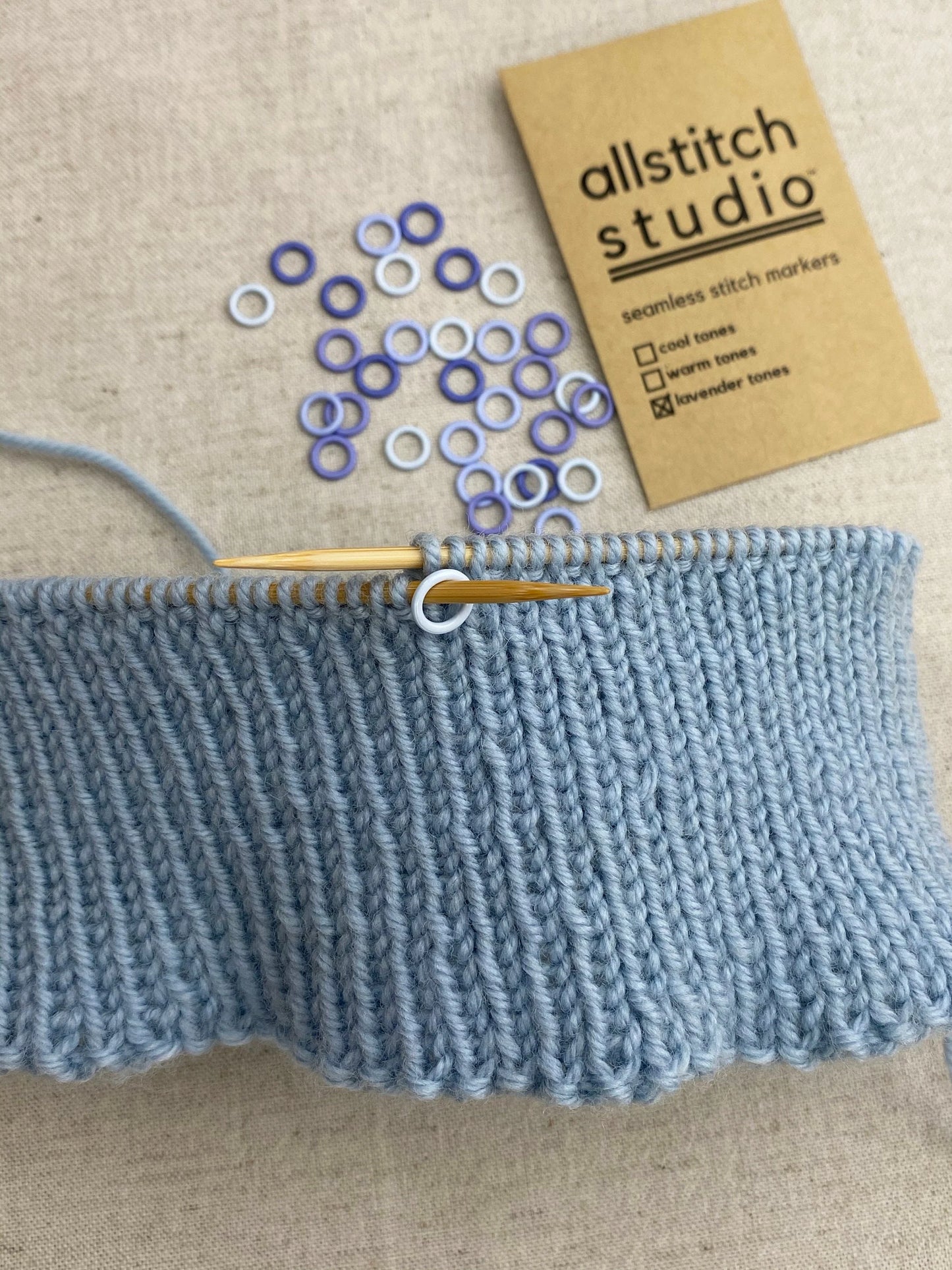 Sm Lavender Tones Ring Stitch Markers - Allstitch Studio