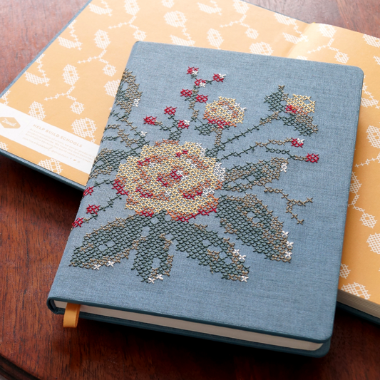 X-Stitch Flowers Notebook Journal