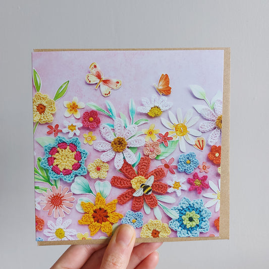 Greeting Cards Crochet Flower