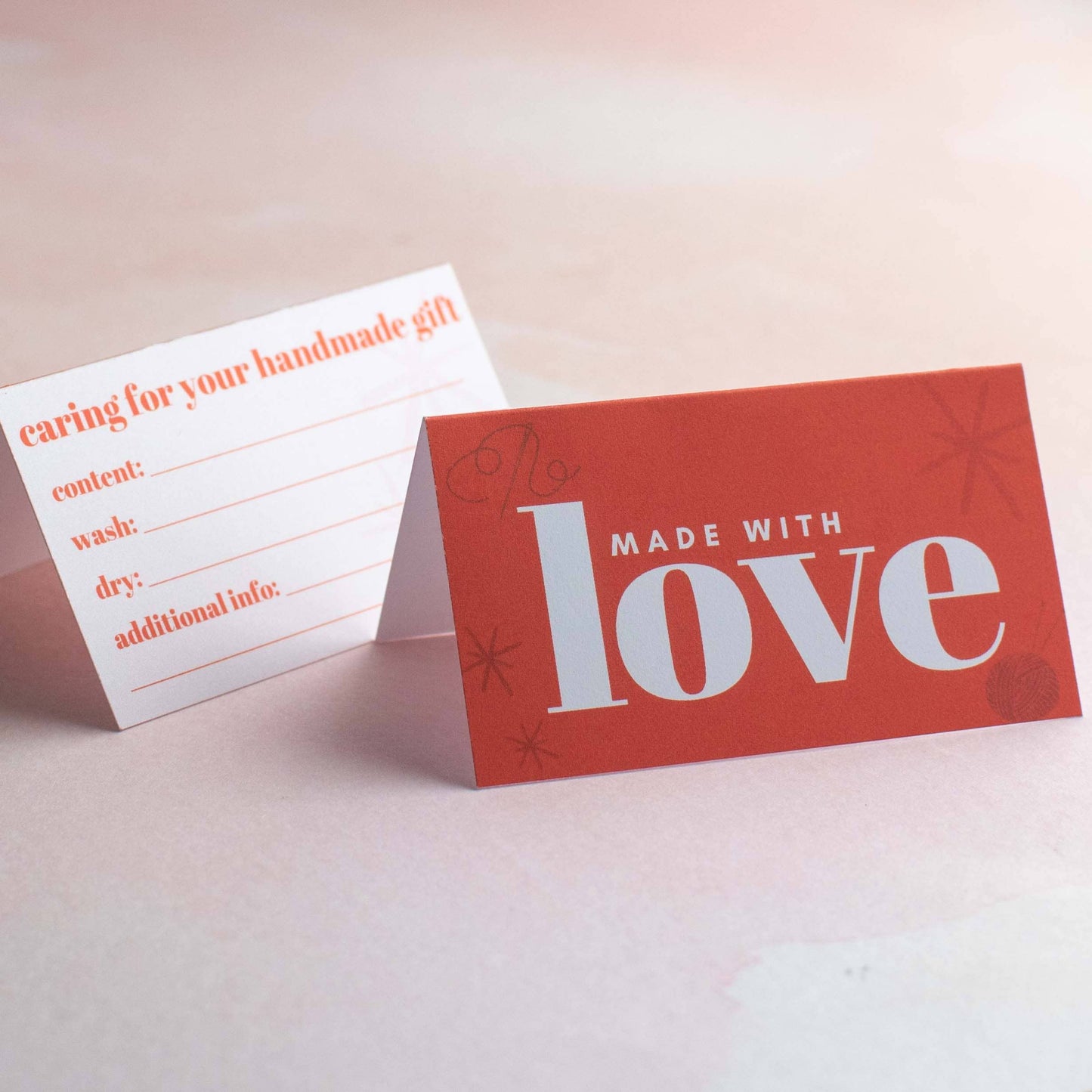 Mini "Care Instructions" Greeting Cards - "Made with Love"