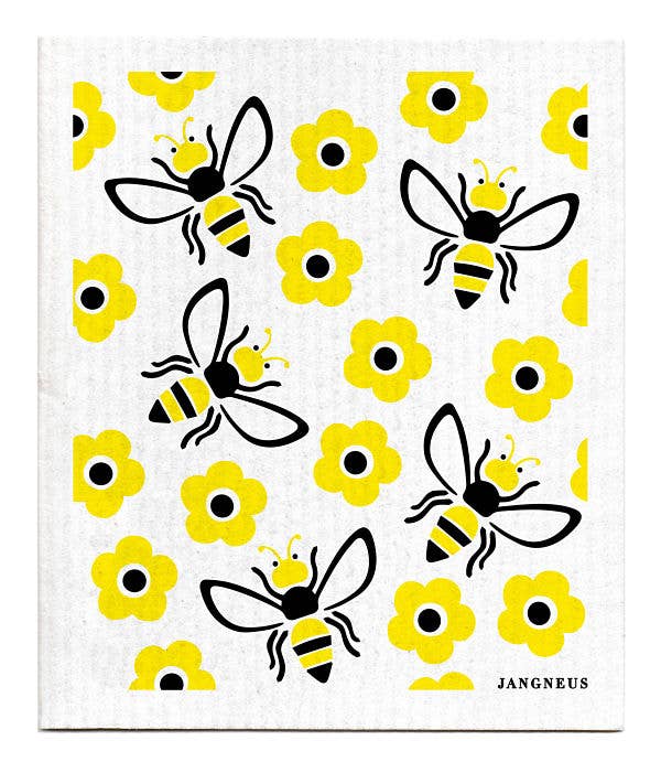 Swedish Dishcloth - Bees - Yellow