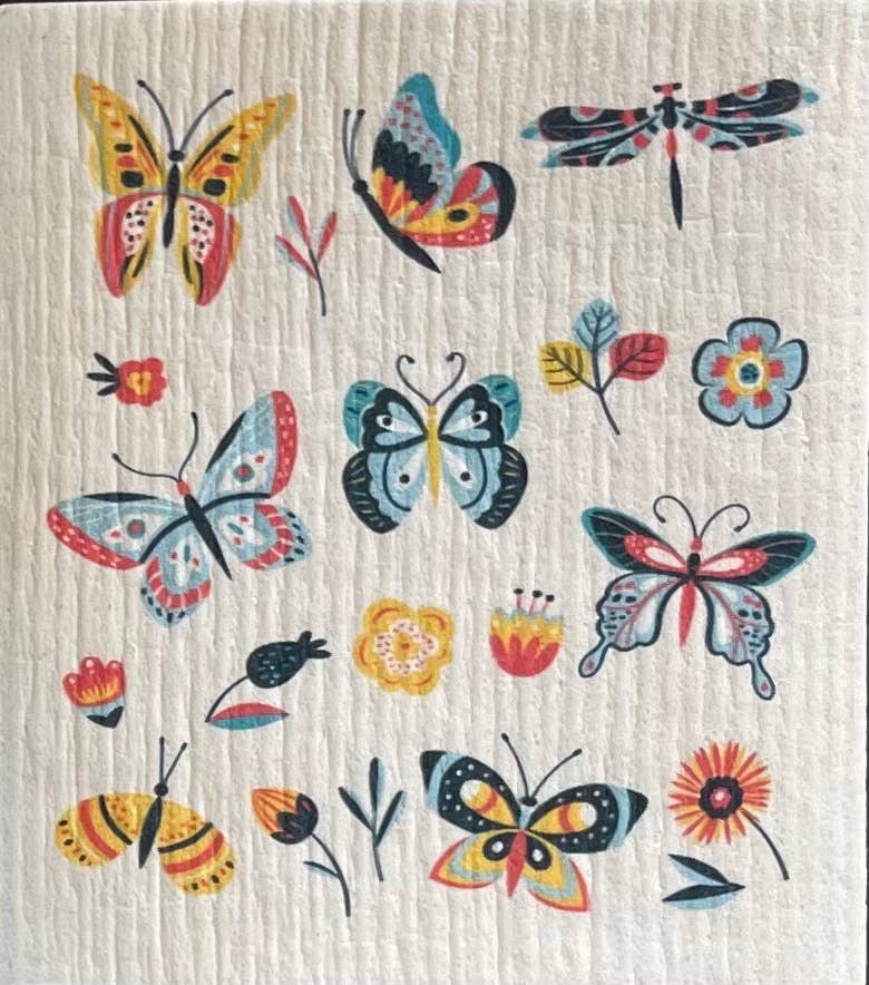 Swedish Dishcloth - Happy Butterfly Group