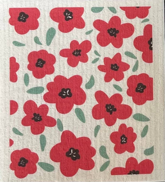 Swedish Dishcloth - Poppy Flower