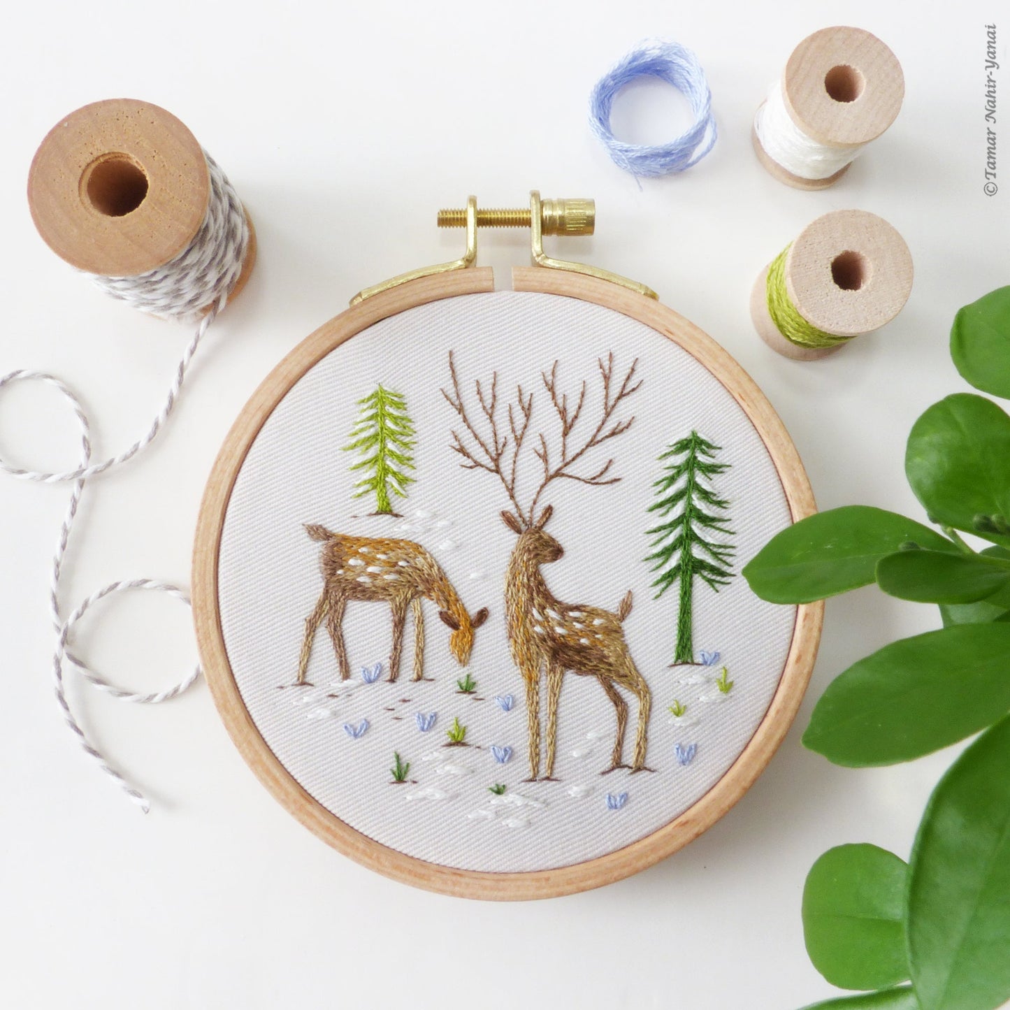 Snowy Deer Embroidery Kit