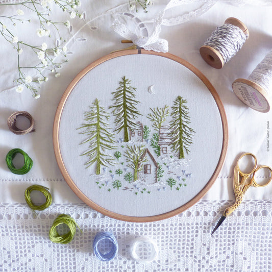 Snowy Night Embroidery Kit