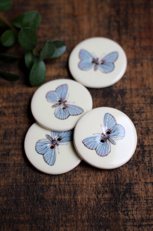 Ceramic Buttons Handmade - Butterfly