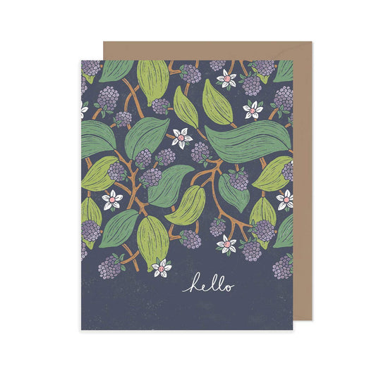 Hello Wild Blackberry Everyday Greeting Card