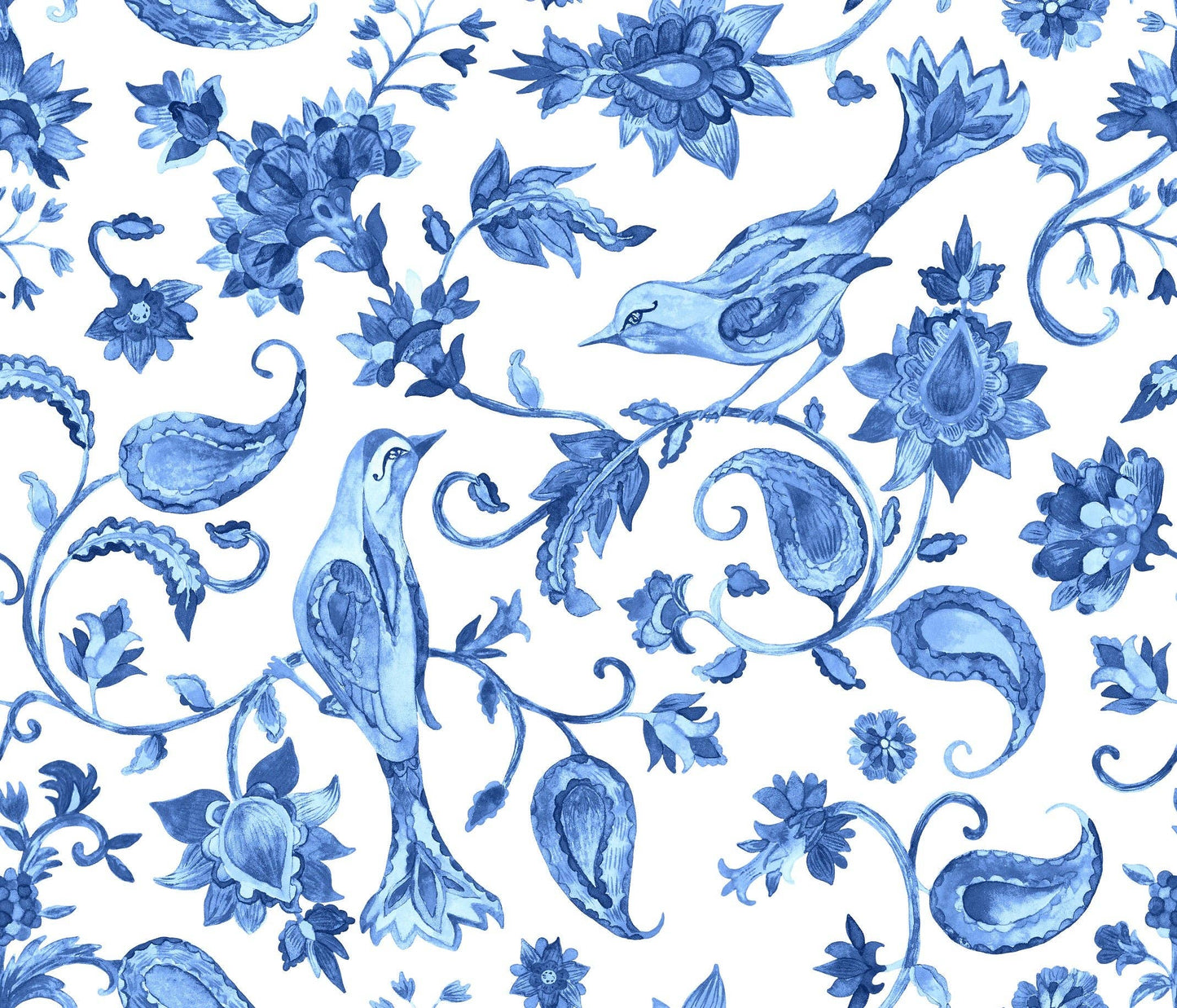 Swedish Dishcloth - Blue and White Tile Transferware Birds