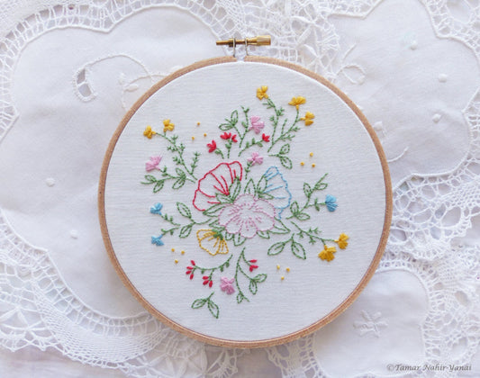 Bouquet of Flowers Embroidery Kit