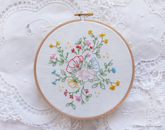 Bouquet of Flowers Embroidery Kit